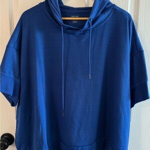 💙 Nine West Active 3X Plus Size Hoodie – Vibrant Blue, Oversized Fit, Pockets